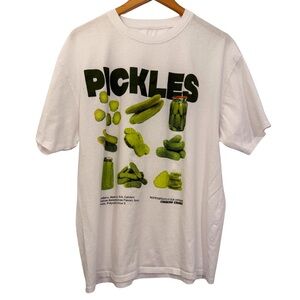 Pickles Graphic T-Shirt, Unisex Size XL – White Short Sleeve Tee, Funny Foodie